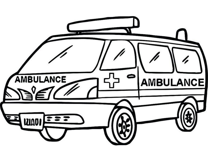 Tranh Tô Màu Xe Cứu Thương: Hoạt Động Giúp Bé Yêu Nghề Y Hình ảnh minh họa một chiếc xe cứu thương đang được tô màu với nhiều màu sắc rực rỡ, thể hiện sự sáng tạo của trẻ