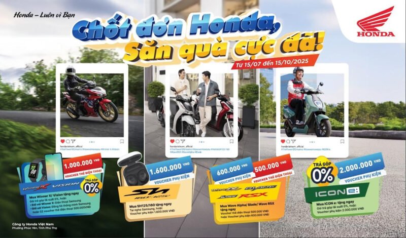 Hình ảnh minh họa một chiếc xe Honda đang được giao cho khách hàng