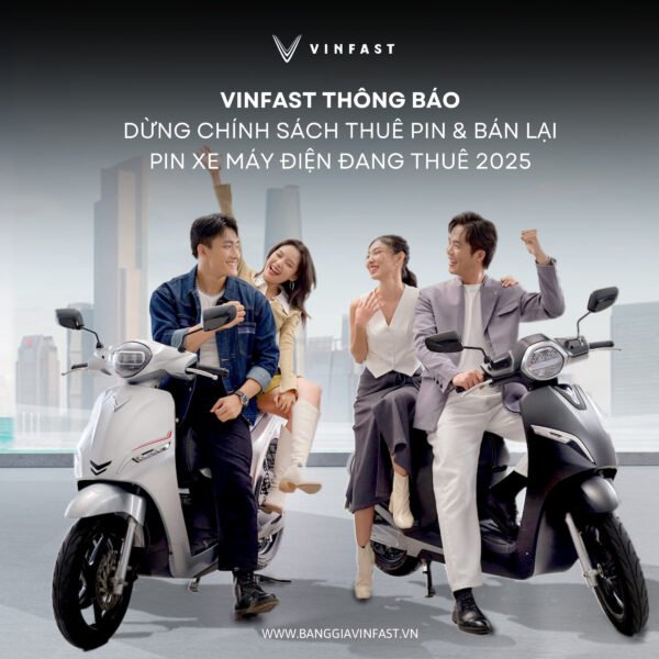 Hình ảnh minh họa một chiếc xe máy điện VinFast với biểu tượng pin