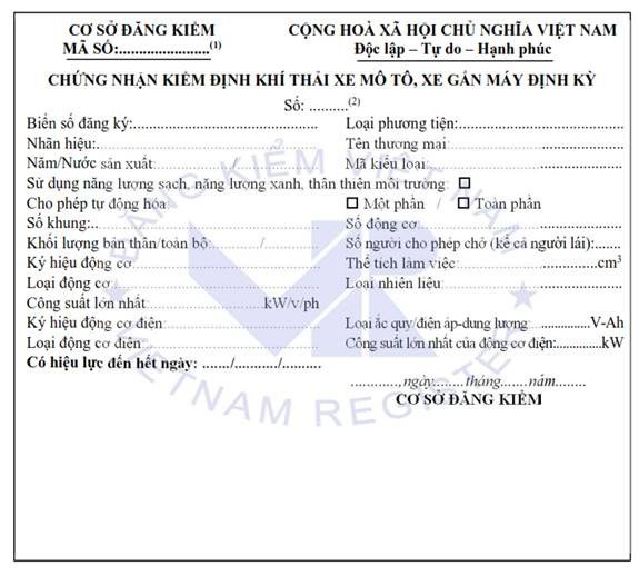 Hình ảnh minh họa quy trình kiểm tra kỹ thuật và khí thải của xe máy