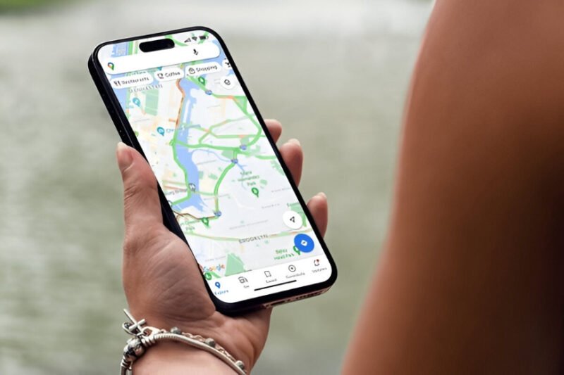 Hình ảnh minh họa về việc sử dụng bản đồ số để tìm kiếm cửa hàng phụ tùng xe máy gần đây