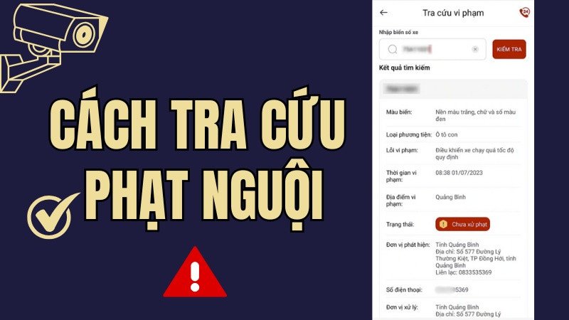 Hình ảnh minh họa việc kiểm tra phạt nguội xe máy online