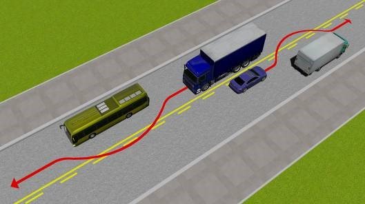 Hình ảnh minh họa việc vượt xe không đúng quy định, vượt qua vạch liền