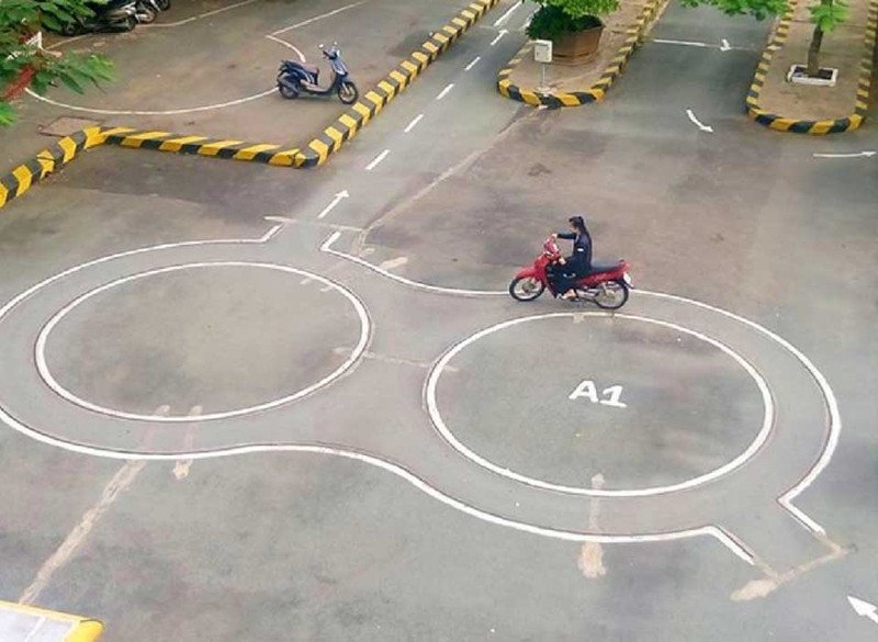 Hình ảnh mô tả các hạng mục chi phí thi bằng lái xe máy A1