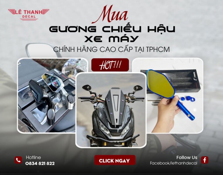 Hình ảnh mô tả các loại gương chiếu hậu xe máy phong phú