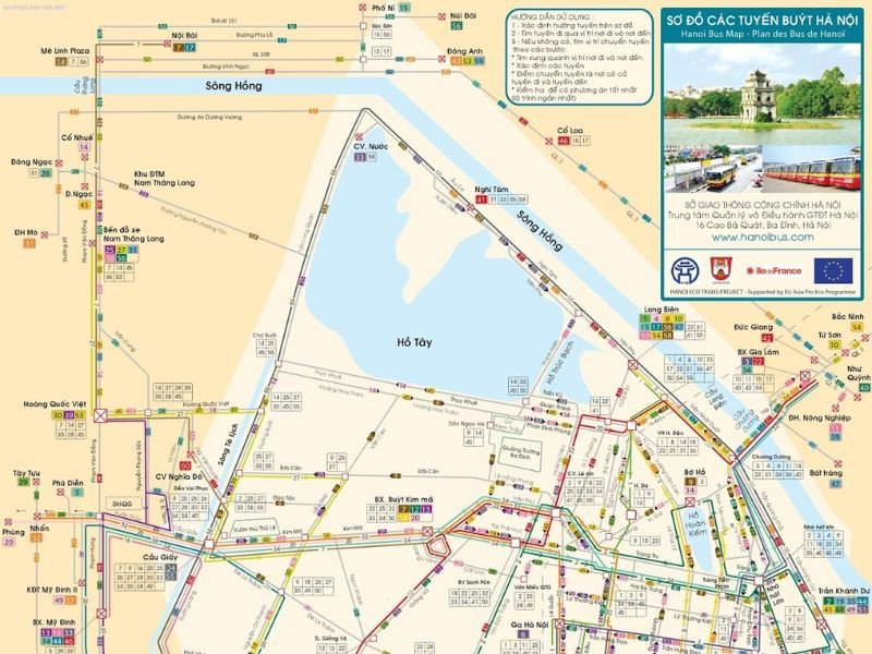 Hình ảnh mô tả các tuyến xe buýt phủ sóng khắp Hà Nội