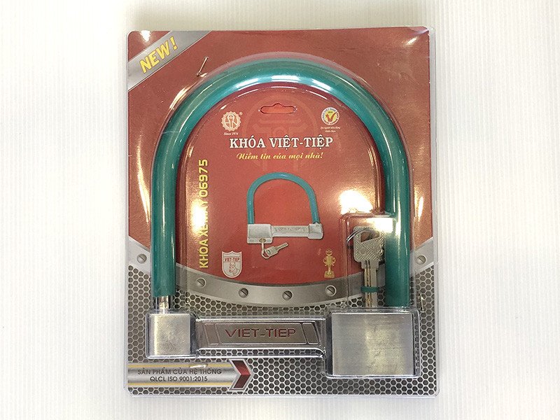 Hình ảnh mô tả cấu tạo của một chiếc khóa xe máy U bằng thép cao cấp