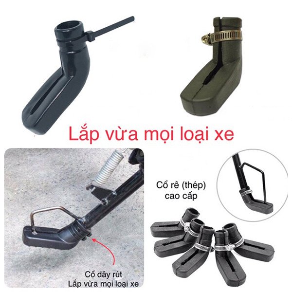 Hình ảnh mô tả độ bám của đệm chân chống trên nền đất không bằng phẳng