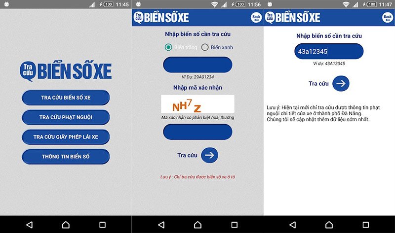 Hình ảnh mô tả một chiếc ô tô đang lưu thông và việc kiểm tra thông tin xe thông qua ứng dụng di động