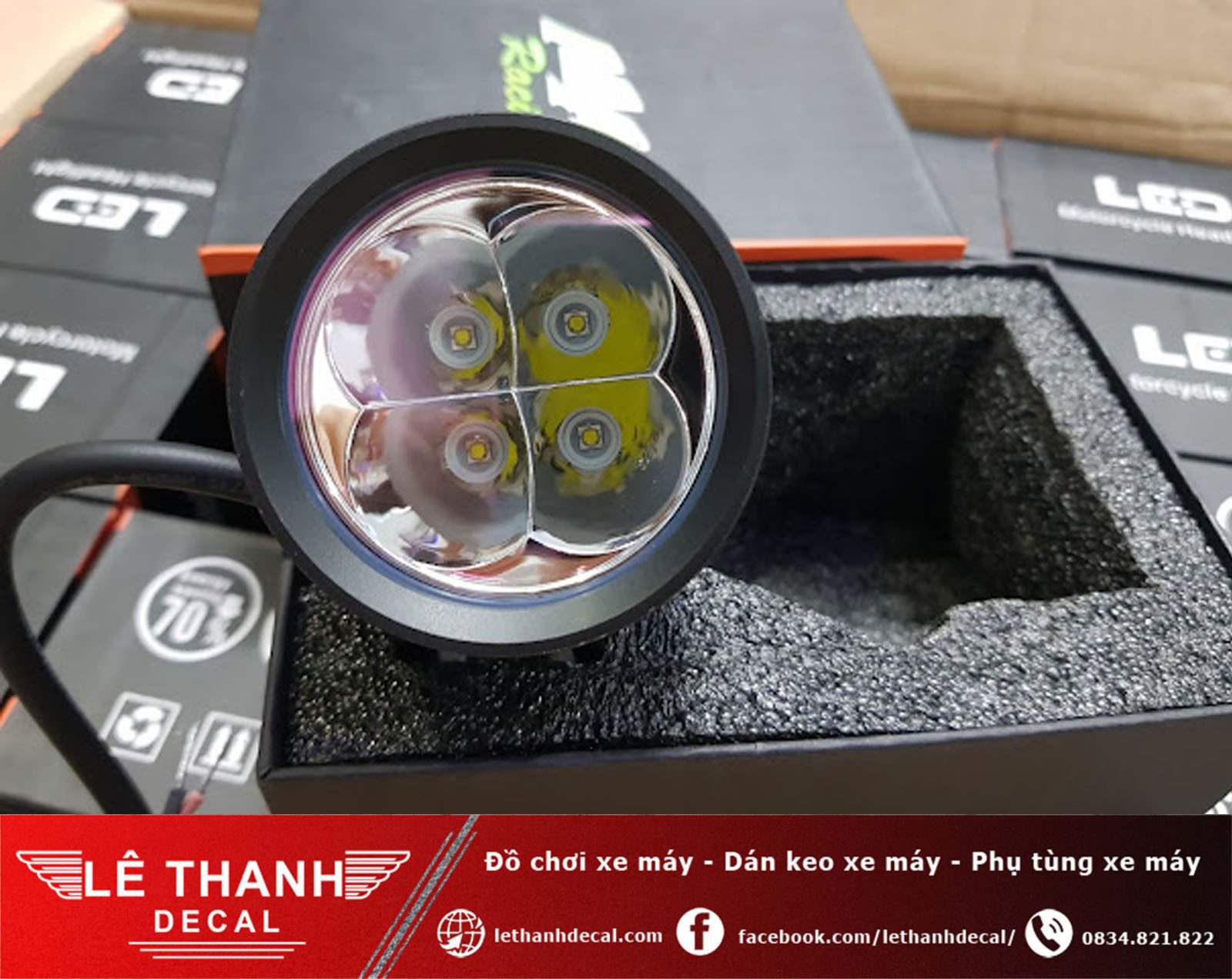 Hình ảnh mô tả sự khác biệt về chùm sáng giữa các loại đèn LED trợ sáng khác nhau