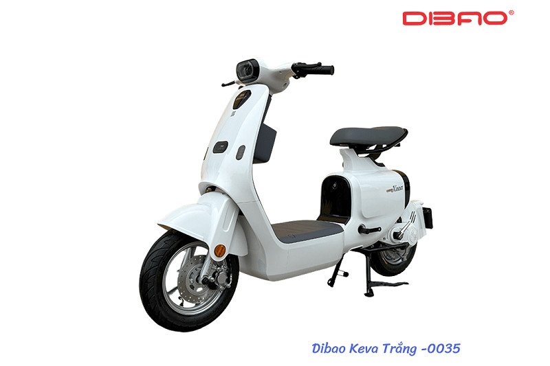 Hình ảnh một chiếc xe máy điện cũ đang được kiểm tra kỹ lưỡng