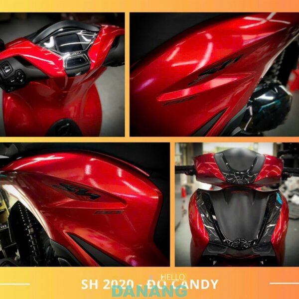 Hình ảnh một chiếc xe máy được dán decal thể thao ấn tượng tại Đà Nẵng