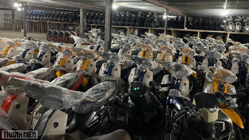 Hình ảnh một chiếc xe máy Thái Lan được trưng bày tại một đại lý ở Việt Nam