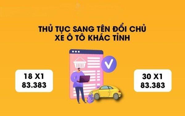 Hình ảnh thể hiện quá trình xác minh và cập nhật thông tin chủ sở hữu xe ô tô sau khi giao dịch