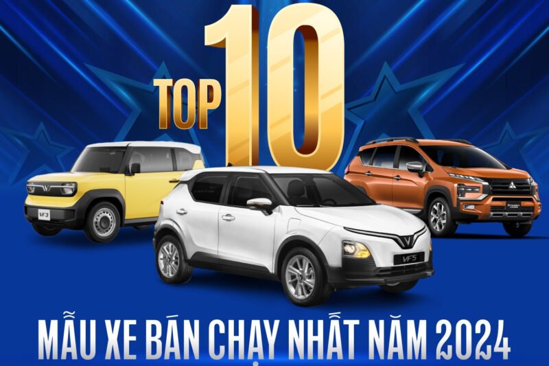 Hình ảnh tổng quan bảng xếp hạng doanh số xe ô tô Việt Nam năm 2024