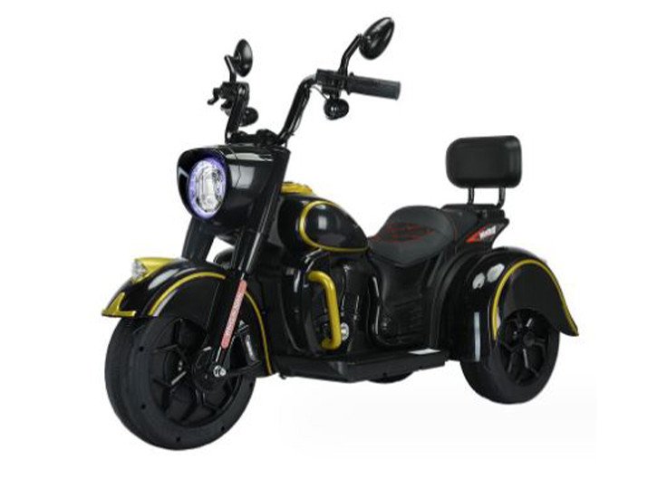 Hình ảnh tổng thể xe máy điện trẻ em 12V màu sắc nổi bật, thể hiện tính năng vận hành