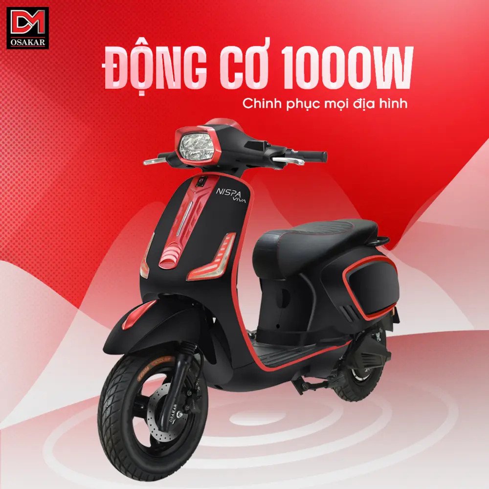 Hình ảnh xe điện kiểu dáng Vespa với khả năng di chuyển tốt sau khi sạc đầy