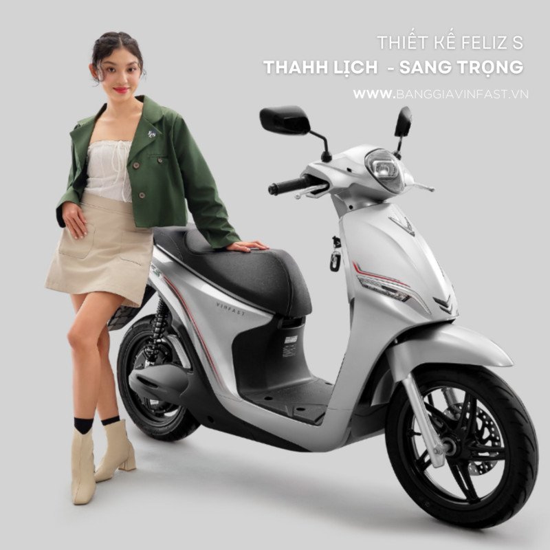 Hình ảnh xe máy điện VinFast Feliz S với thiết kế sang trọng và cốp rộng rãi