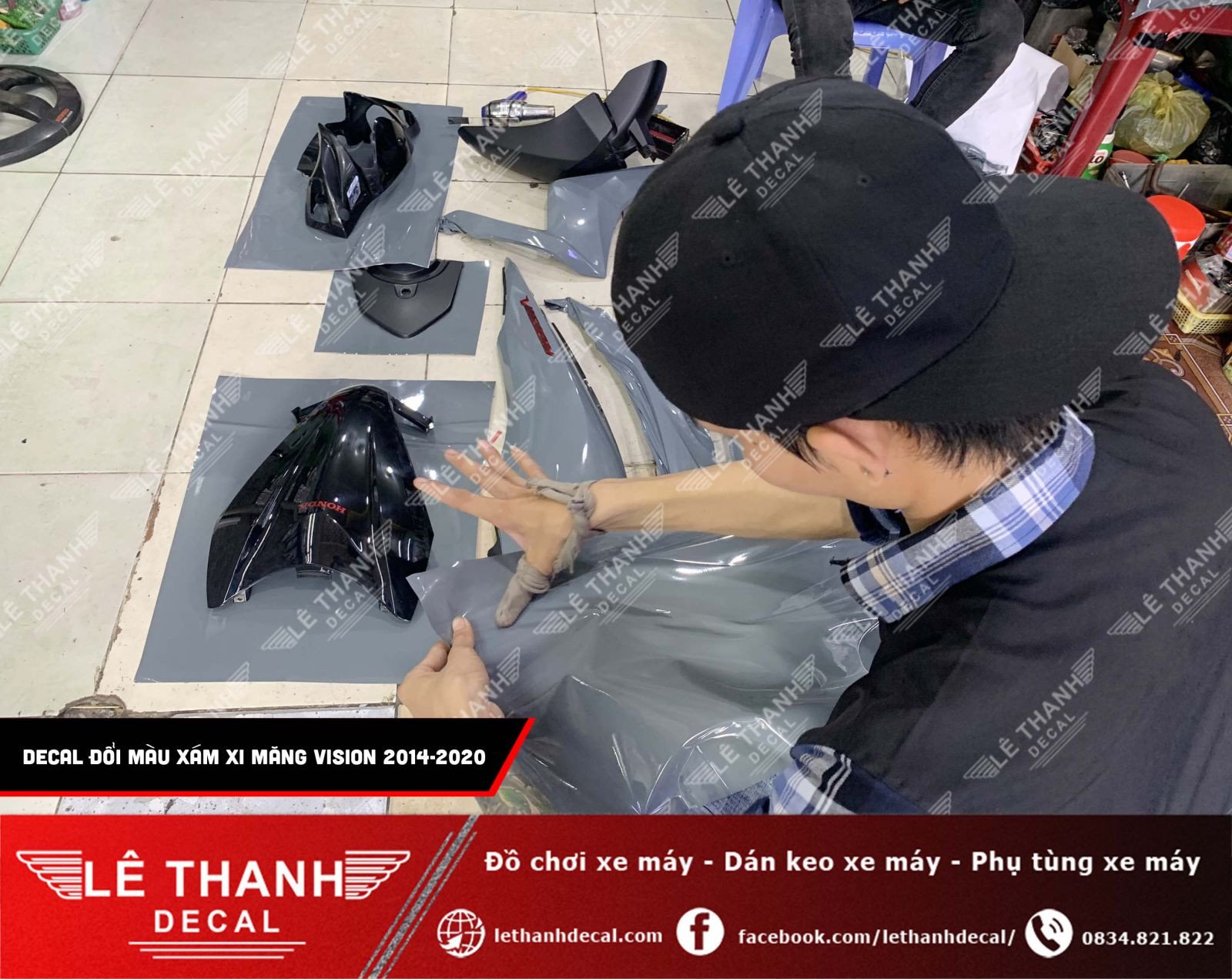 Hình ảnh xe máy sau khi hoàn thành việc dán decal đổi màu