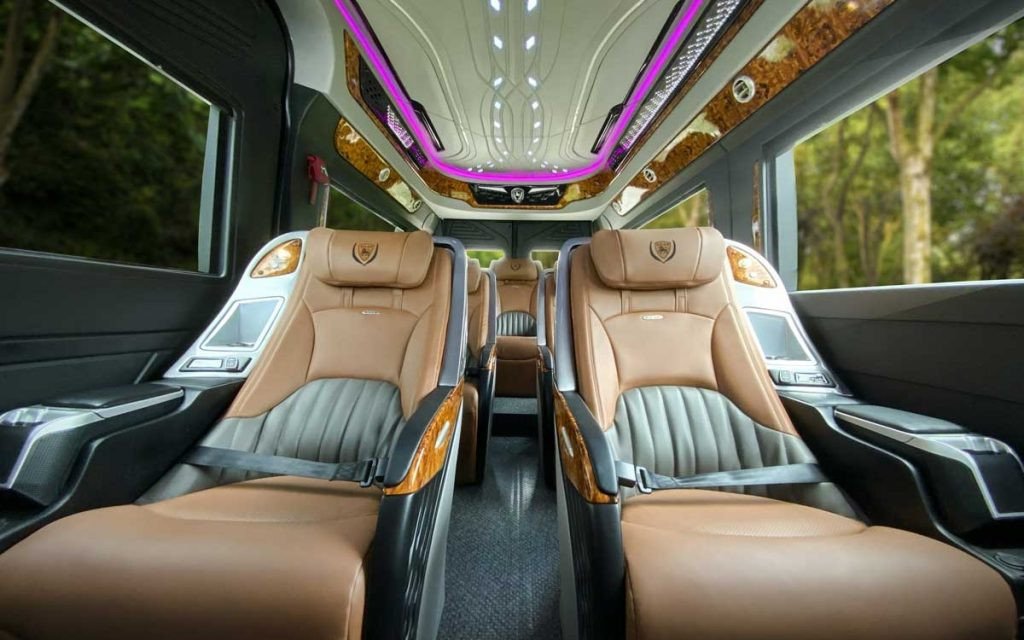 Khoang nội thất xe limousine 9 chỗ sang trọng