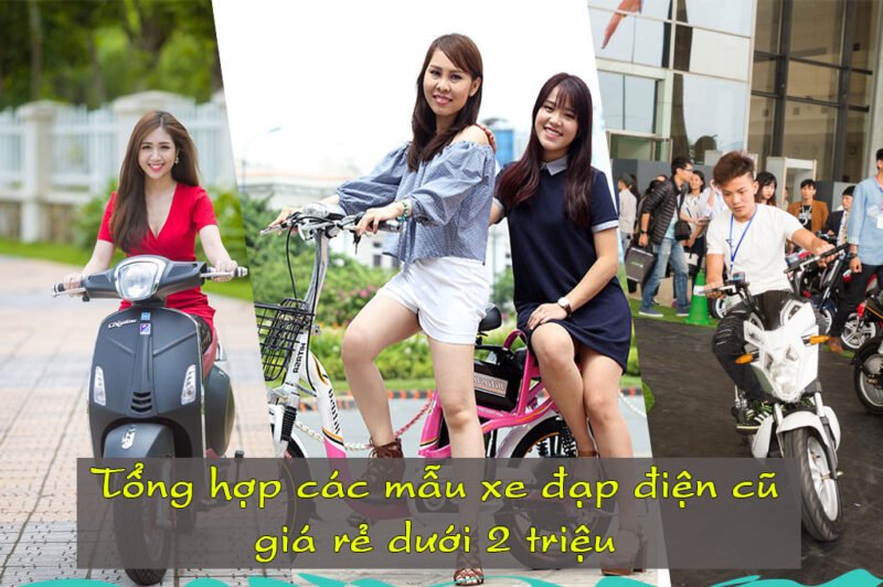 Khung cảnh tổng thể các mẫu xe đạp điện cũ giá rẻ tại cửa hàng