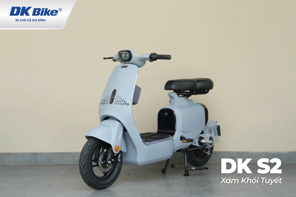 Khung xe chắc chắn của DKBike S2 màu Xám Khói Tuyết