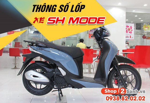 Kích thước lốp xe SH Mode tiêu chuẩn trước và sau