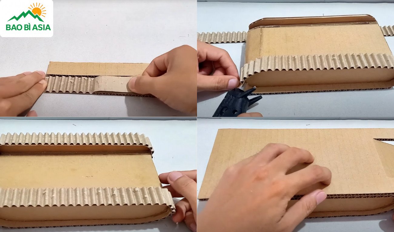 Hướng Dẫn Làm Xe Bằng Bìa Cát Tông Chi Tiết Làm nòng pháo và bánh xích cho xe