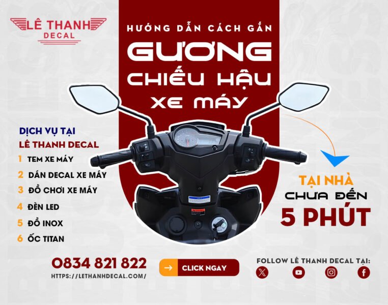 Lắp đặt gương chiếu hậu xe máy Vision an toàn