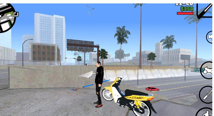 Màn hình khởi động game GTA San Andreas đã được cài mod xe độ bốc đầu thành công