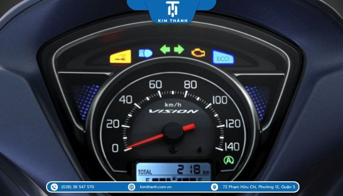 Mặt đồng hồ xe máy hiển thị các thông số cơ bản