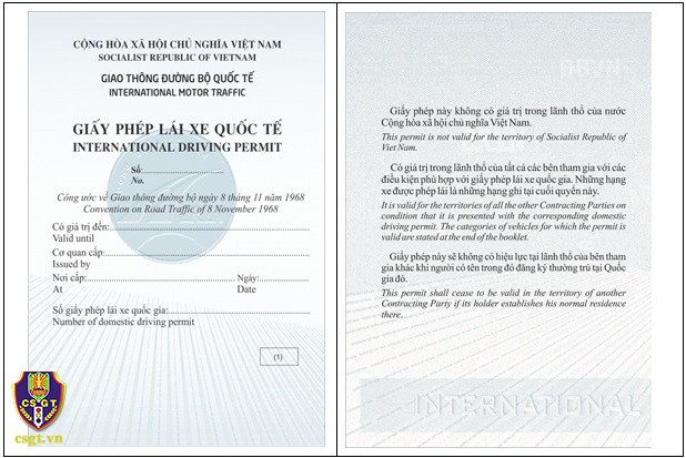 Mẫu giấy phép lái xe quốc tế IDP do Việt Nam cấp theo quy định