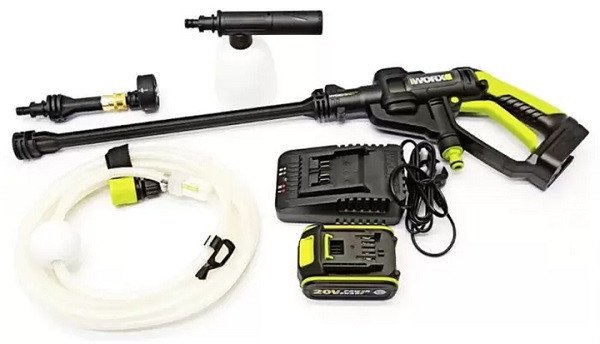 Máy rửa xe di động sử dụng pin có khả năng làm sạch xe máy và ô tô