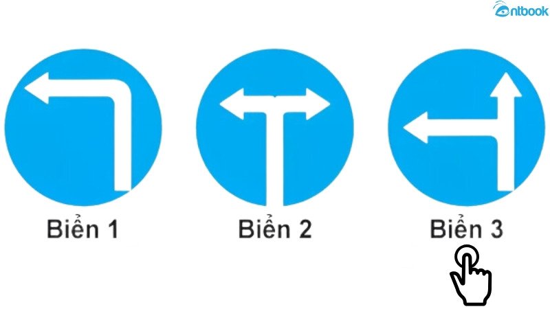 Minh họa biển báo cho phép quay đầu xe tại giao lộ