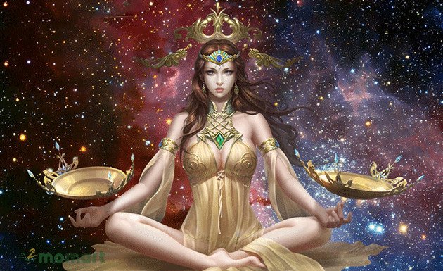 Minh họa cho sự cân bằng và tình yêu của Thiên Bình