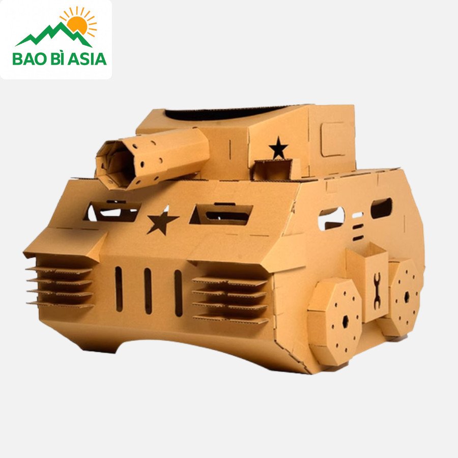 Hướng Dẫn Làm Xe Bằng Bìa Cát Tông Chi Tiết Mô hình xe tăng bằng giấy 4