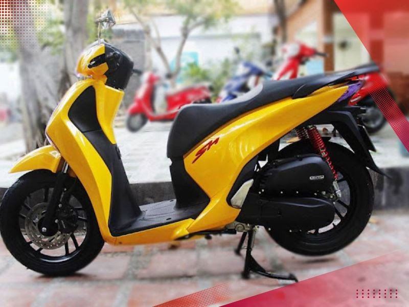 Mô tả chiếc xe máy sáng bóng sau khi được chăm sóc kỹ lưỡng