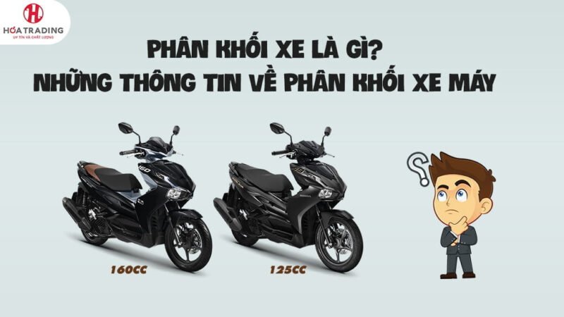 Mô tả hình ảnh minh họa các loại động cơ xe máy với dung tích xi lanh khác nhau