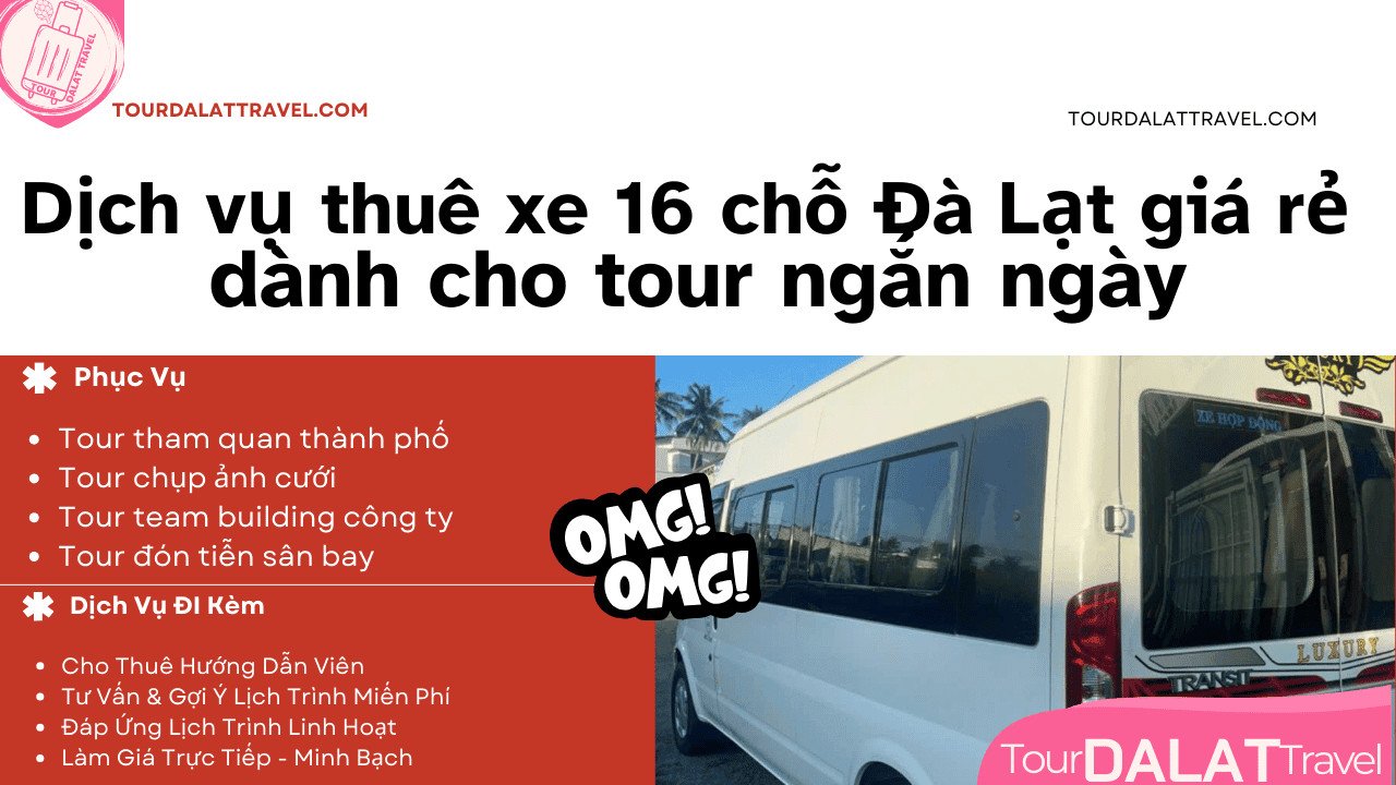 Một chiếc xe 16 chỗ đang đi qua cung đường đèo đẹp ở Đà Lạt