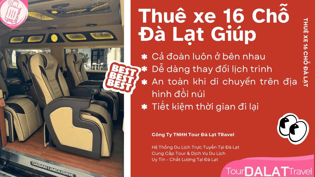 Nội thất rộng rãi của xe 16 chỗ với hàng ghế thoải mái