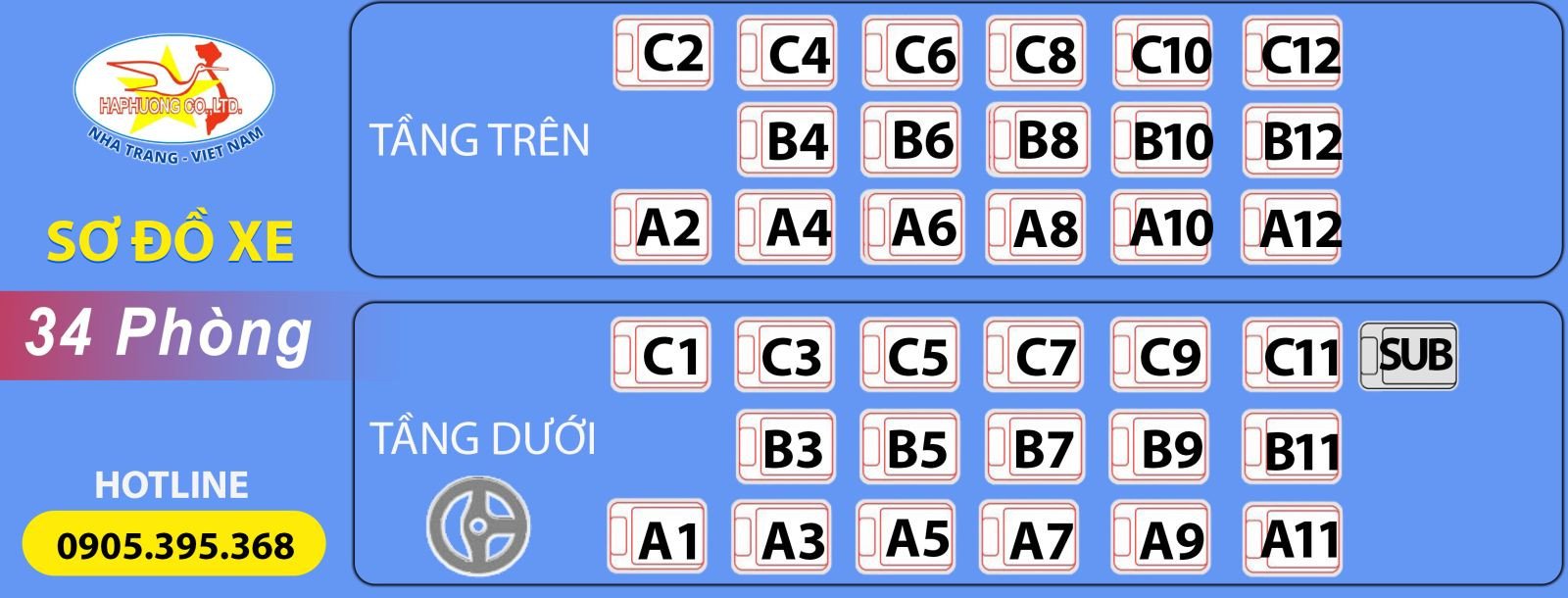 Nội thất sang trọng của xe giường nằm Limousine 34 phòng