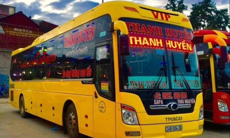 Nội thất tiện nghi trên xe khách đi từ Bến xe trung tâm Lào Cai