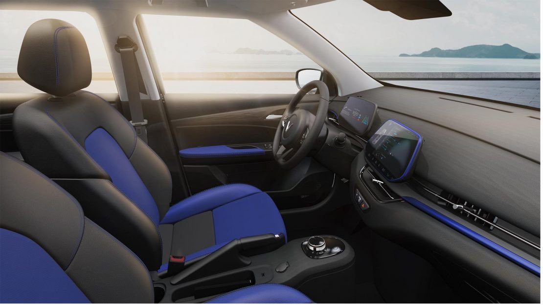 Nội thất xe VinFast VF 5 Plus màu xanh