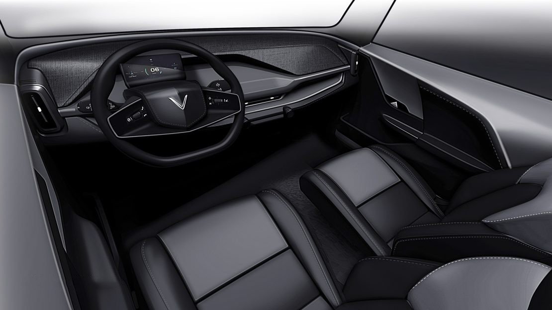 Nội thất xe VinFast VF3 với thiết kế hiện đại và tối giản