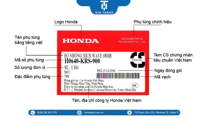 Phụ tùng xe Honda chính hãng