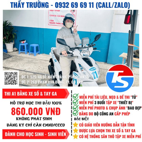 Quy trình nộp hồ sơ thi bằng lái xe máy A1 tại TPHCM