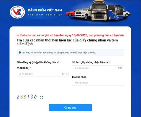 Quy trình tra cứu hạn đăng kiểm xe ô tô trực tuyến