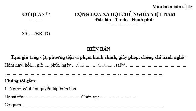 Quy Trình Xử Lý Tang Vật Vi Phạm Hành Chính