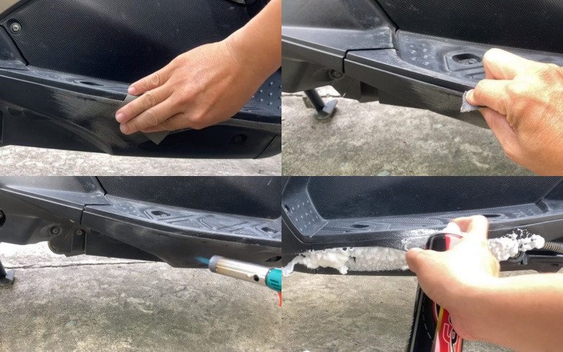 Quy trình xử lý vết trầy xước bằng giấy nhám