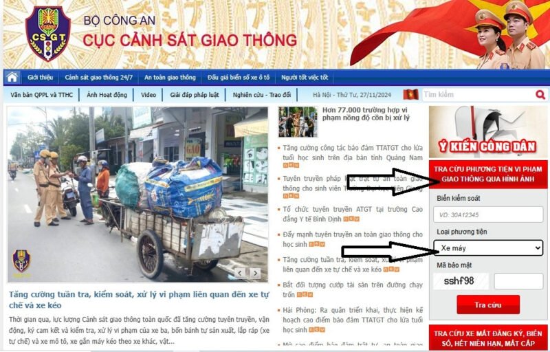 Quy trình xử lý vi phạm giao thông qua hình ảnh đối với xe máy